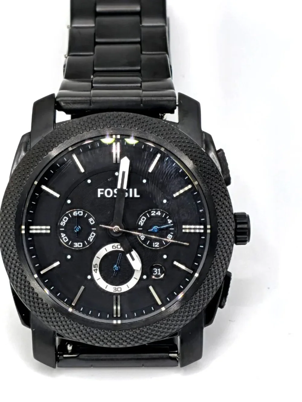 Fossil Machine FS4552 Men's Black Chronograph Watch 45mm